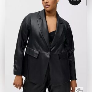 Torrid Black Faux Leather Blazer